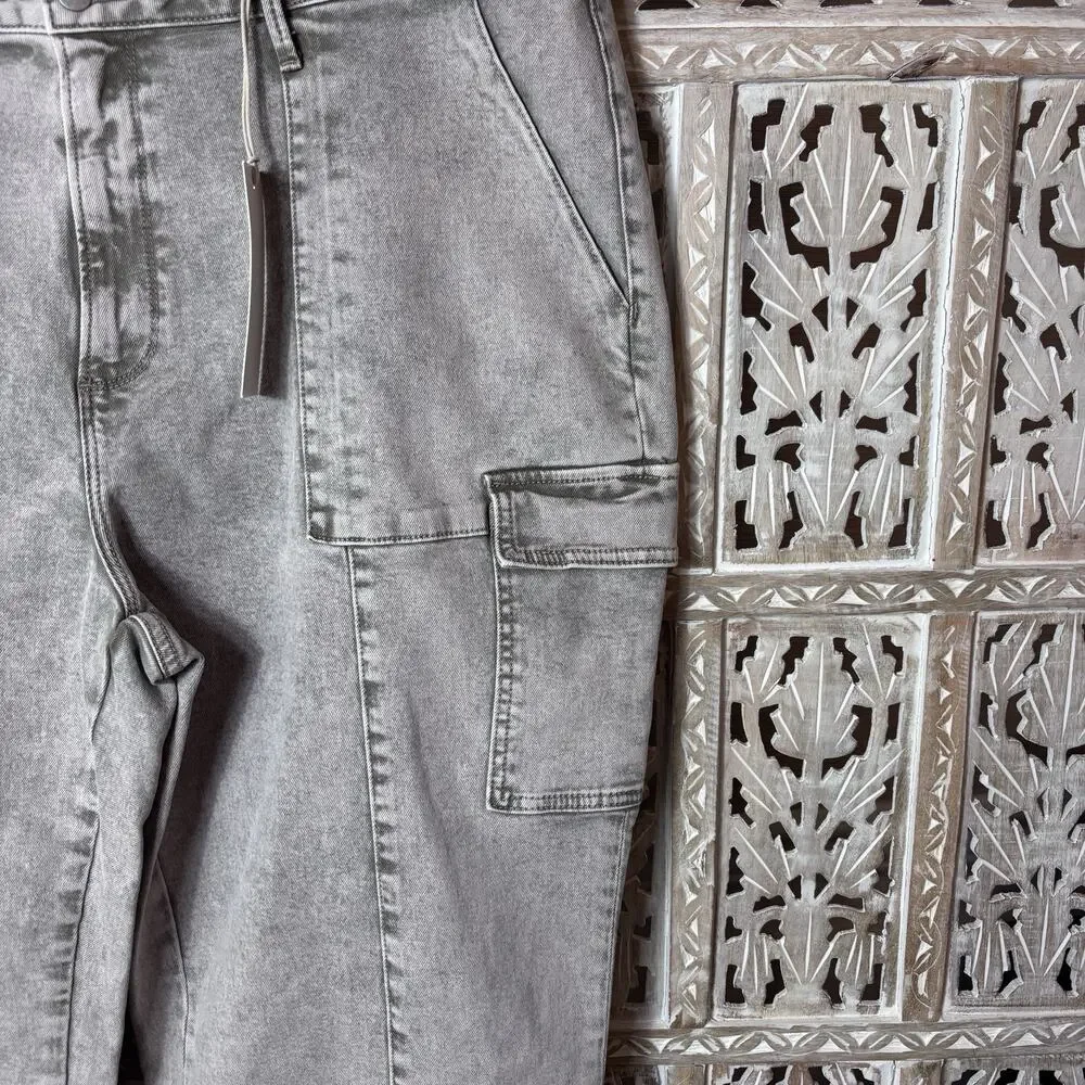 Driftwood Jeans Royce Cargo Wide Leg Straight Leg Acid Wash Womens Plus W24 L27
